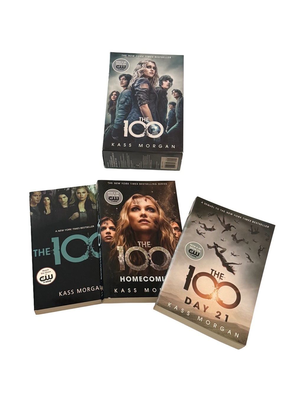 The 100 Paperback Book Set by Kass Morgan - Black, Teal, Bronze Covers